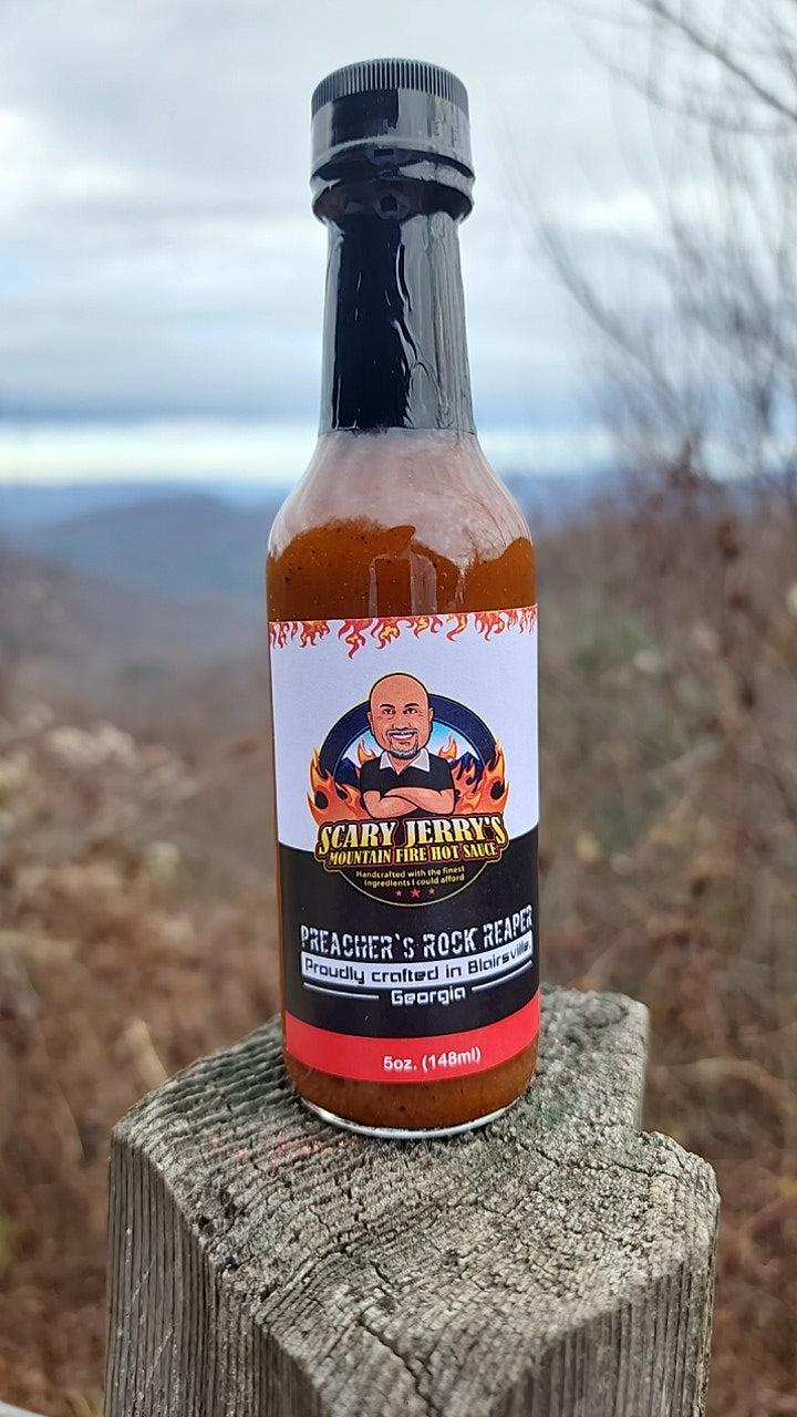 Preacher's Rock Reaper Hot Sauce – Scary Jerry's Mountain Fire Hot
